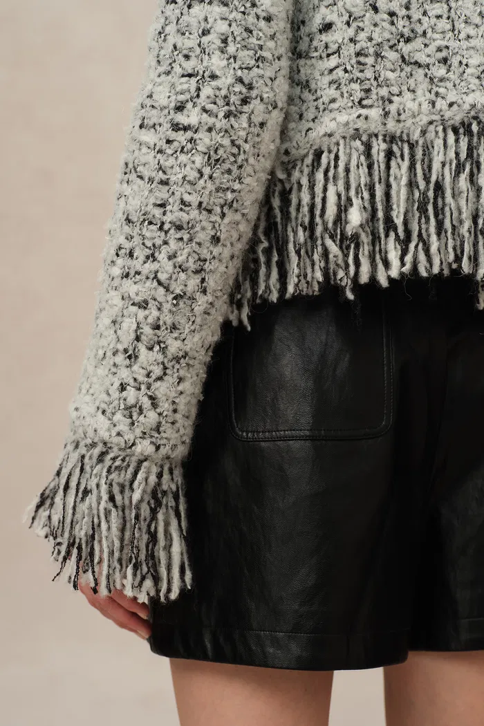 Sara Fringe Knit Jacket in Multi-Yarn Blend - Image 6
