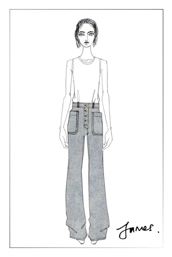 Sarah Five Button Bootcut Jeans in Stretch Denim - Image 7