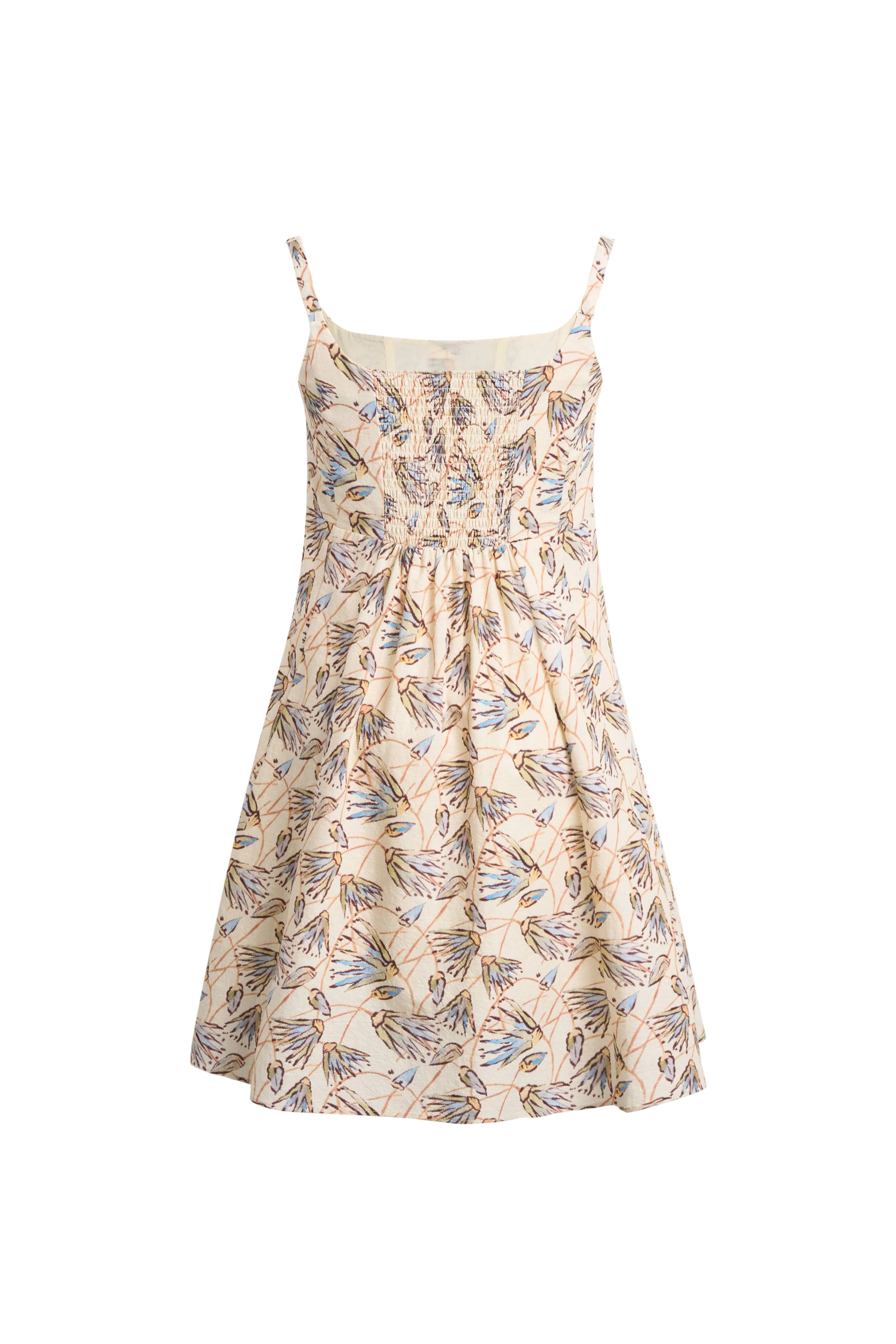 Sarah Handpainted Waterlily Square Neck Sleeveless Short Cami Dress in Cotton - Image 7