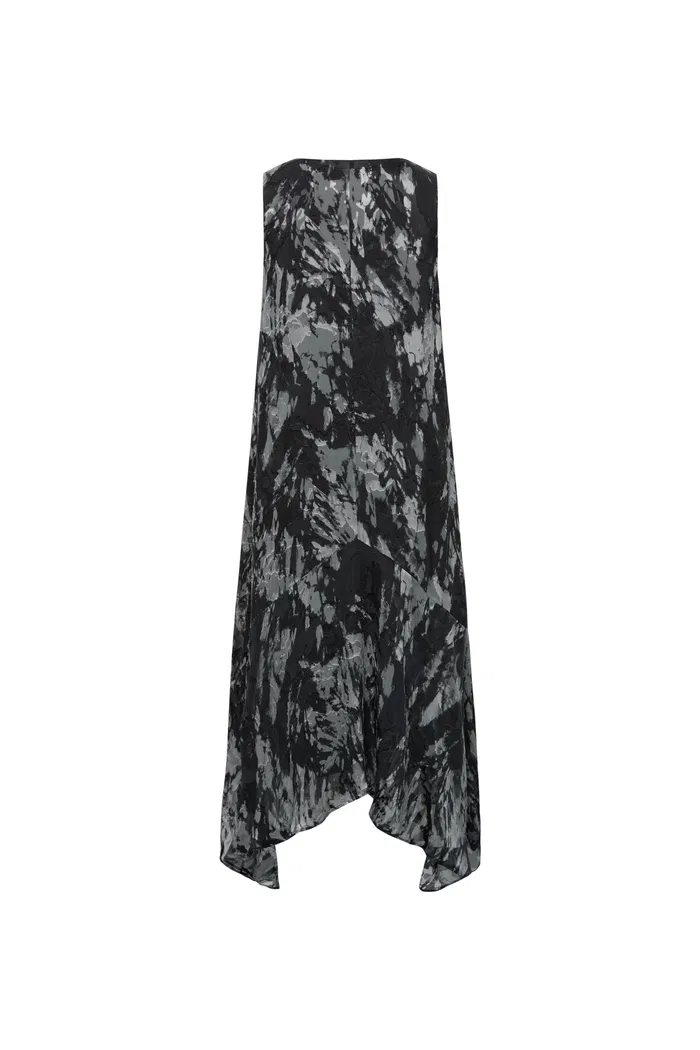 Sato Printed Cowl Neck Dress in Devoré Silk - Image 10