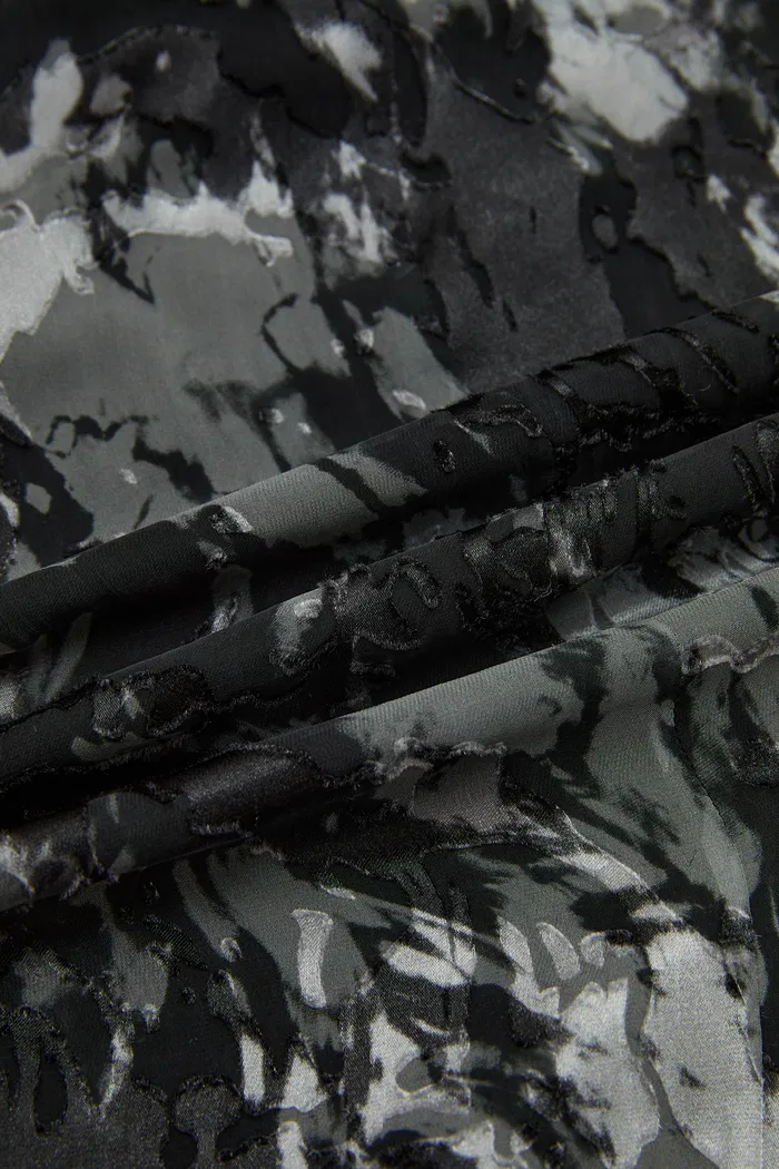Sato Printed Cowl Neck Dress in Devoré Silk - Image 8