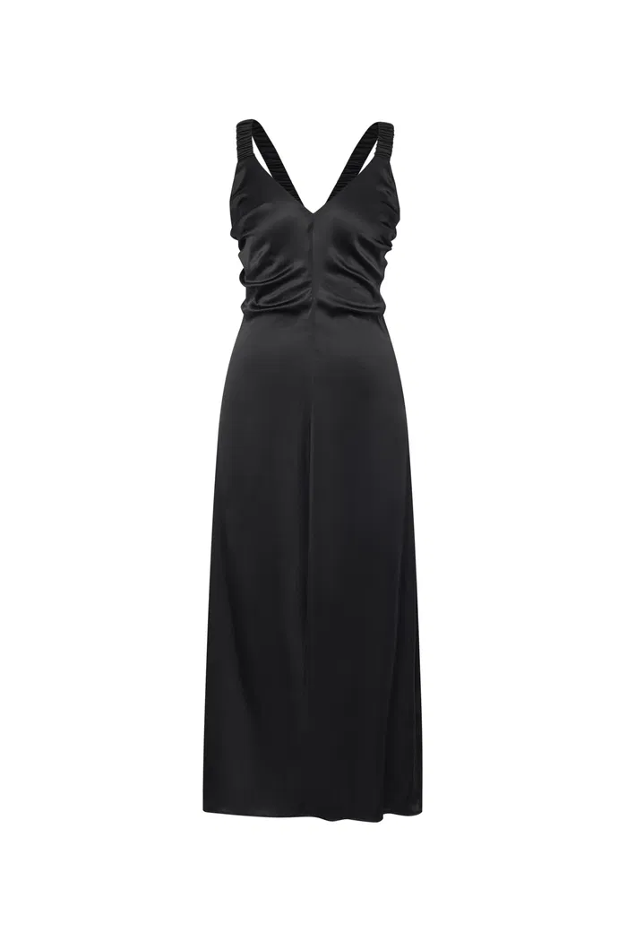 Scrunchie Dress in Mulberry Silk Blend - Image 10