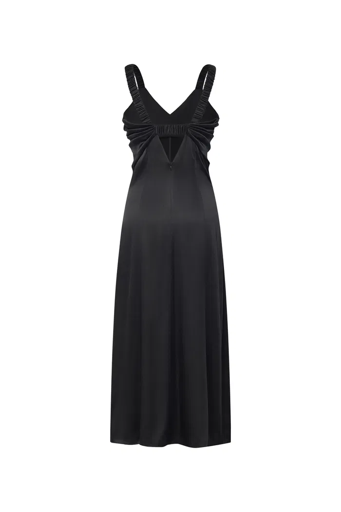 Scrunchie Dress in Mulberry Silk Blend - Image 11