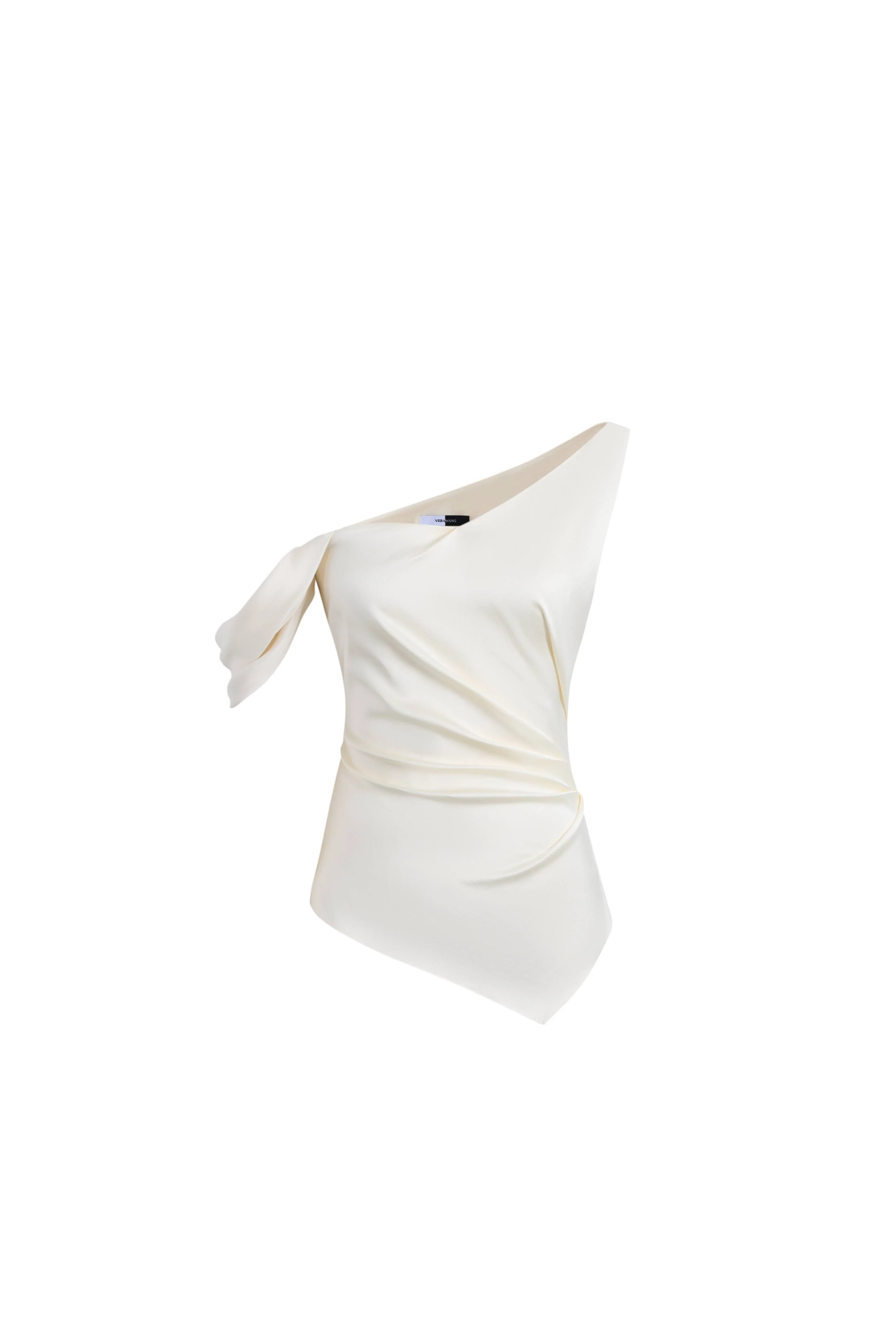 Sculpture One Shoulder Asymmetric Sleeveless Top in Mulberry Silk - Image 7