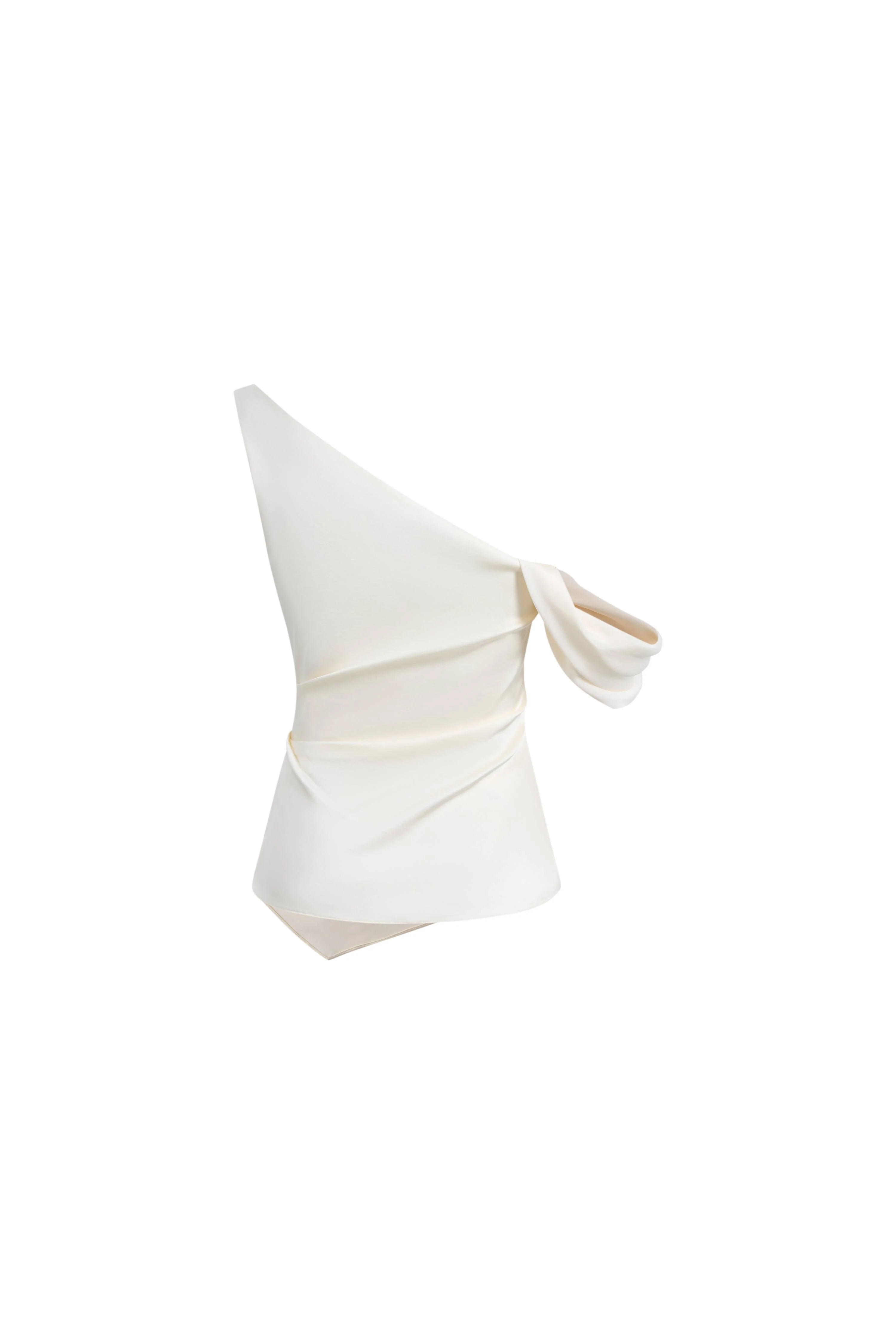 Sculpture One Shoulder Asymmetric Sleeveless Top in Mulberry Silk - Image 8