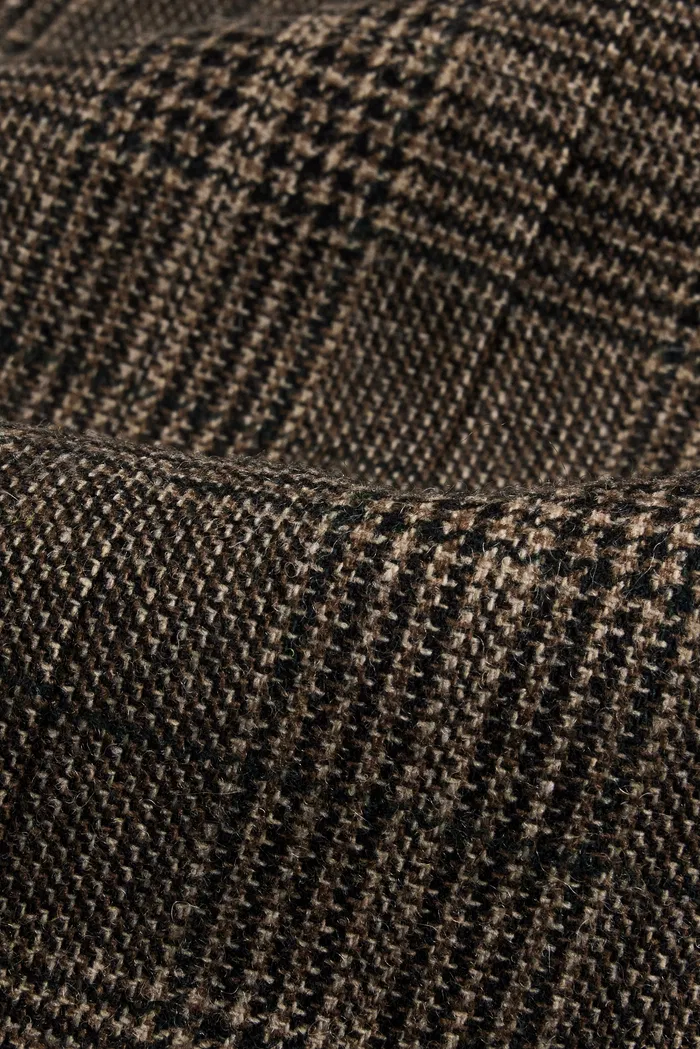 Seera Detachable Collar Plaid Blazer in Wool Blend - Image 9