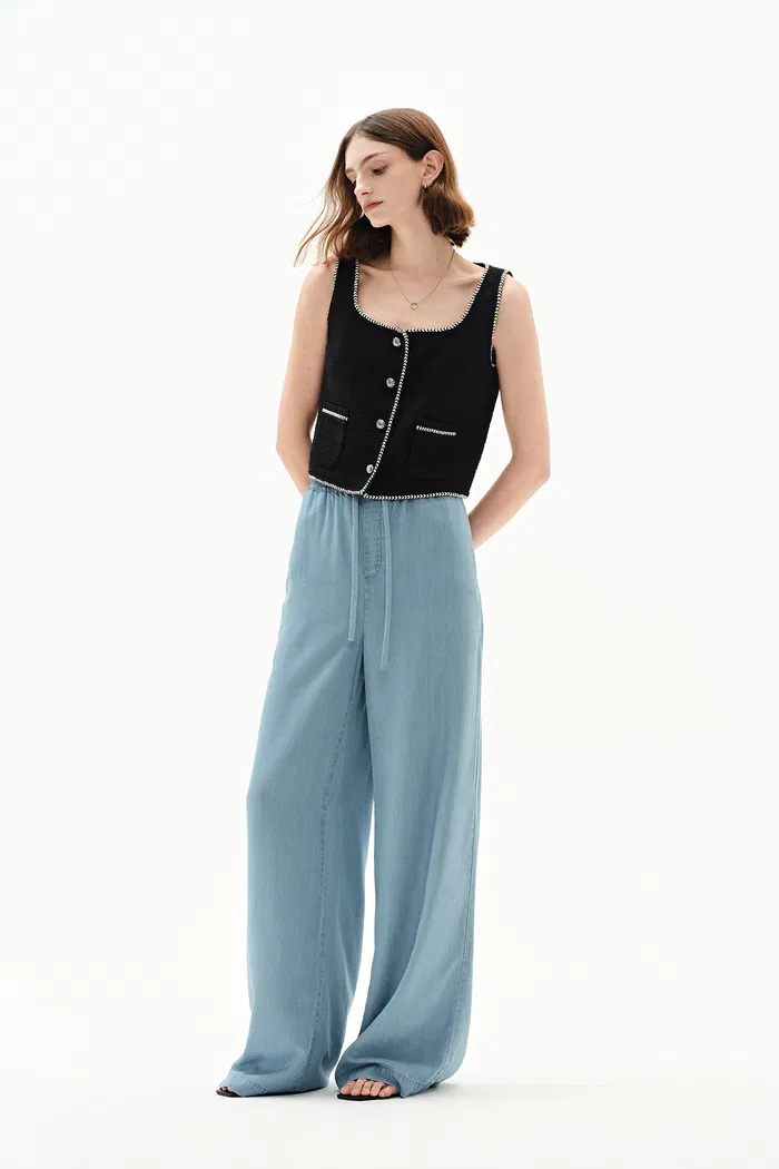 Seren Elastic Waist Wide-Leg Jeans in Lyocell Denim - Image 3