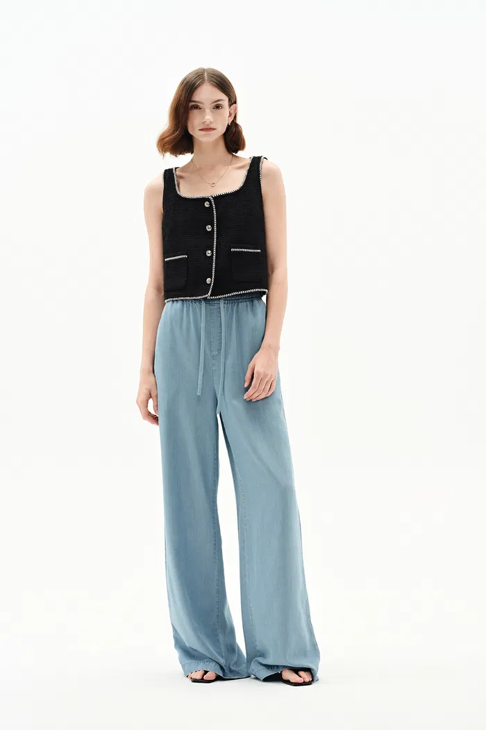 Seren Elastic Waist Wide-Leg Jeans in Lyocell Denim - Image 4