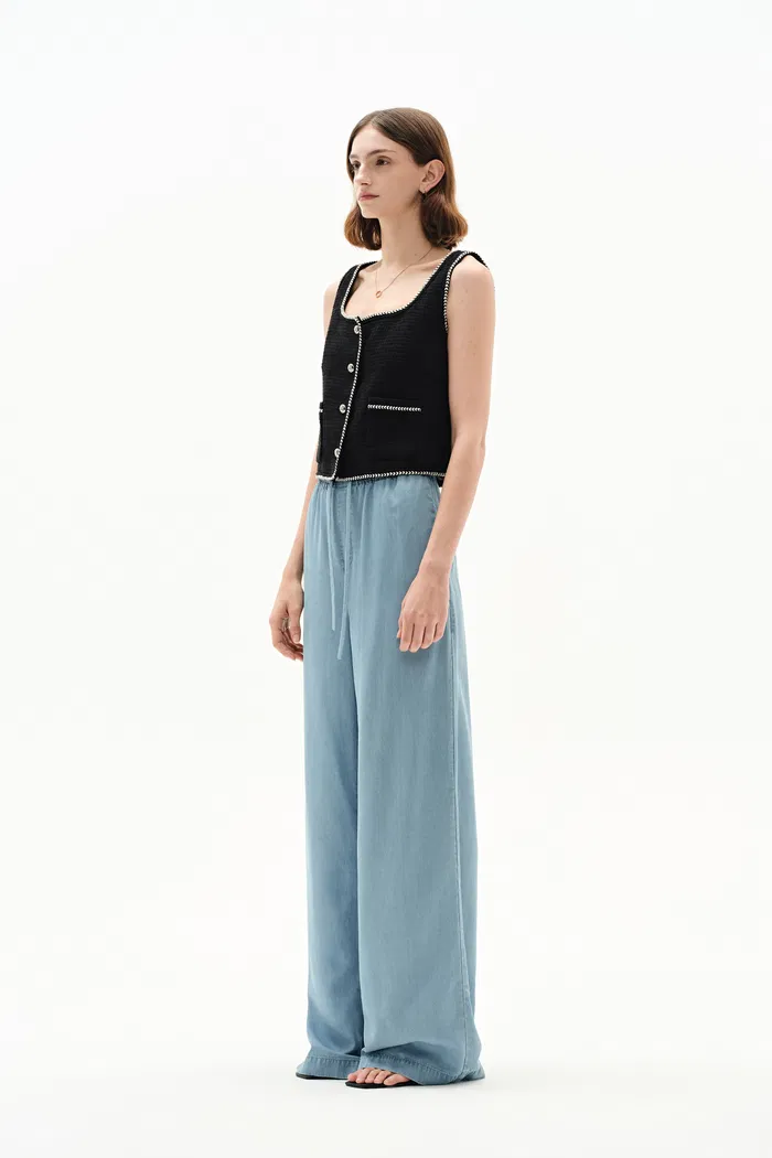 Seren Elastic Waist Wide-Leg Jeans in Lyocell Denim - Image 5