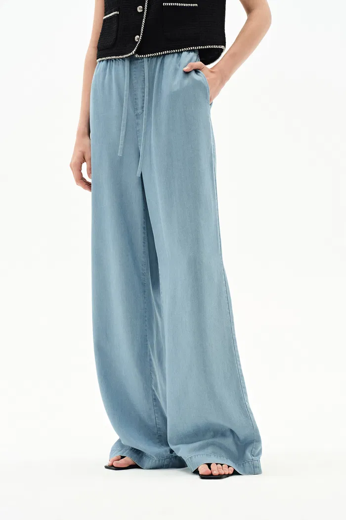 Seren Elastic Waist Wide-Leg Jeans in Lyocell Denim - Image 6