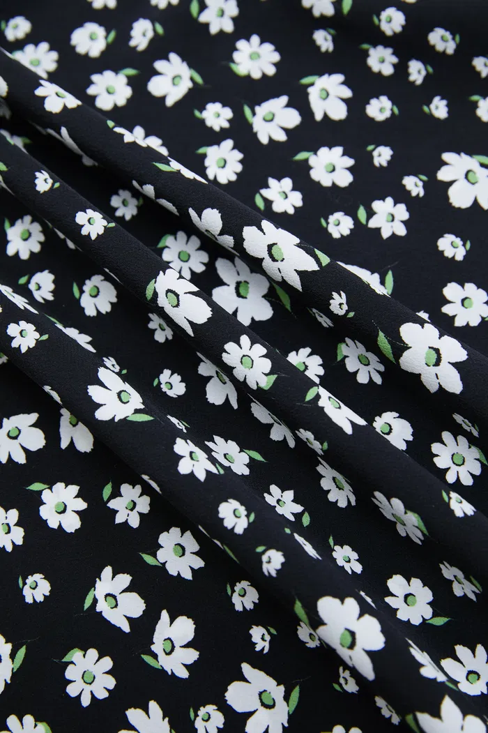 Shalom Daisy Print Dress in Double Crepe Silk - Image 9