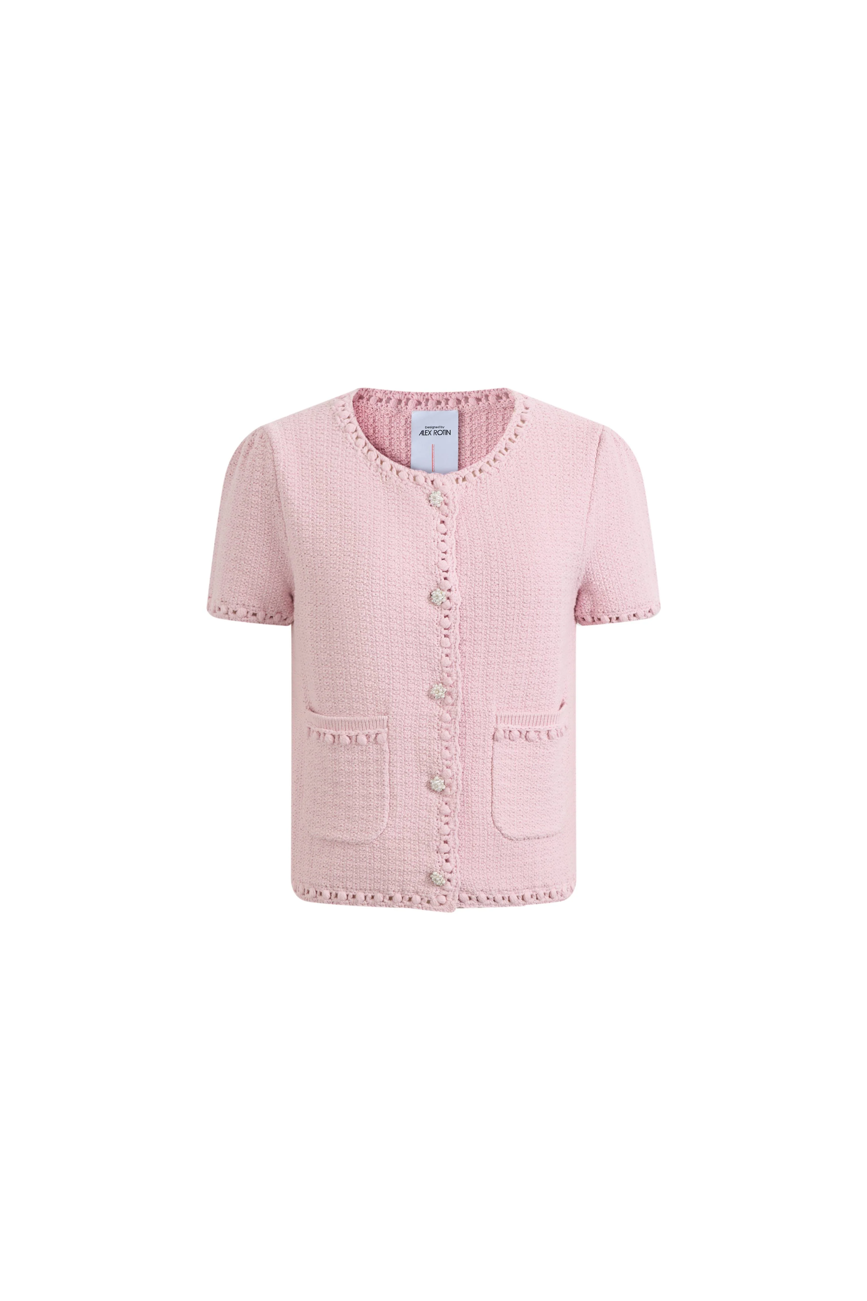 Shay Short Sleeve Cardigan in Mulberry Silk - Image 6