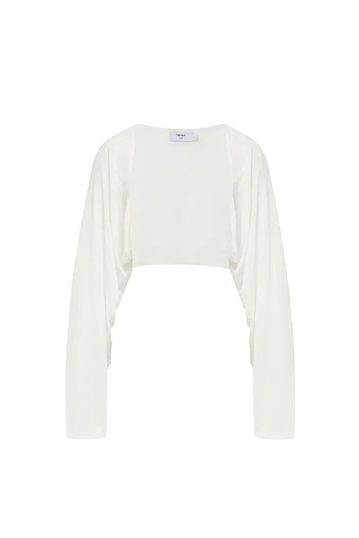 Shrug Semi Sheer Cardigan in Tencel Silk Knit - Image 10