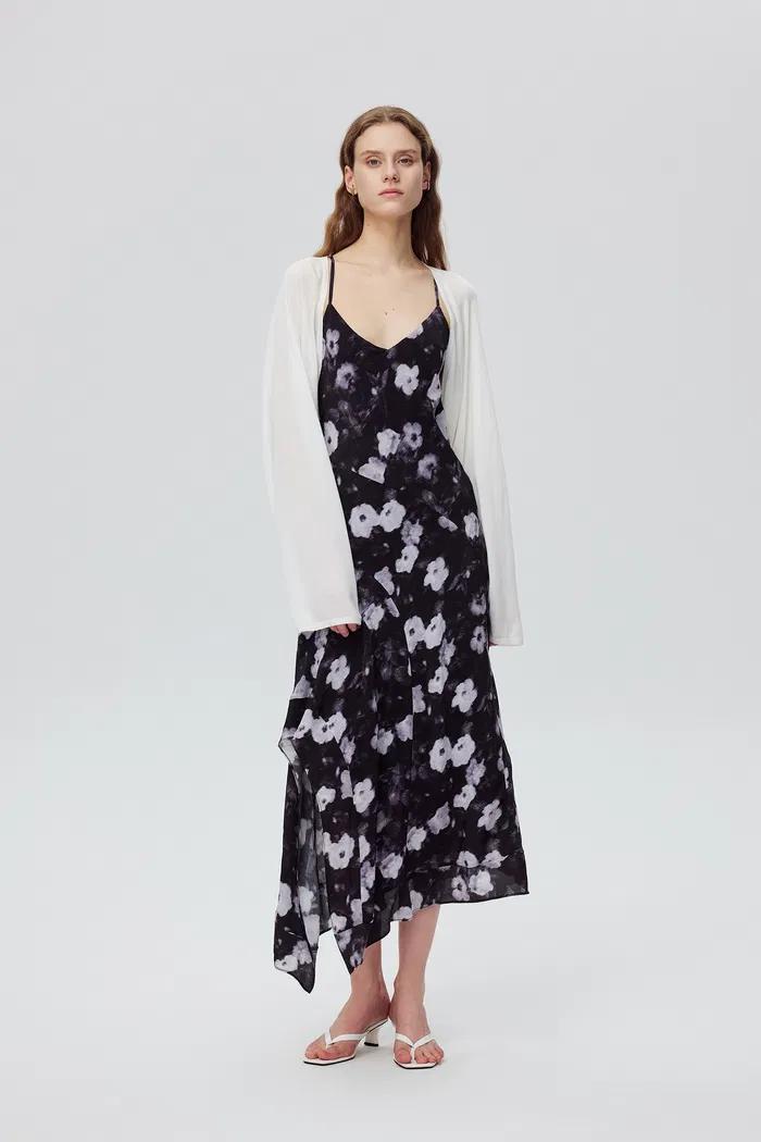 Shrug Semi Sheer Cardigan in Tencel Silk Knit - Image 3