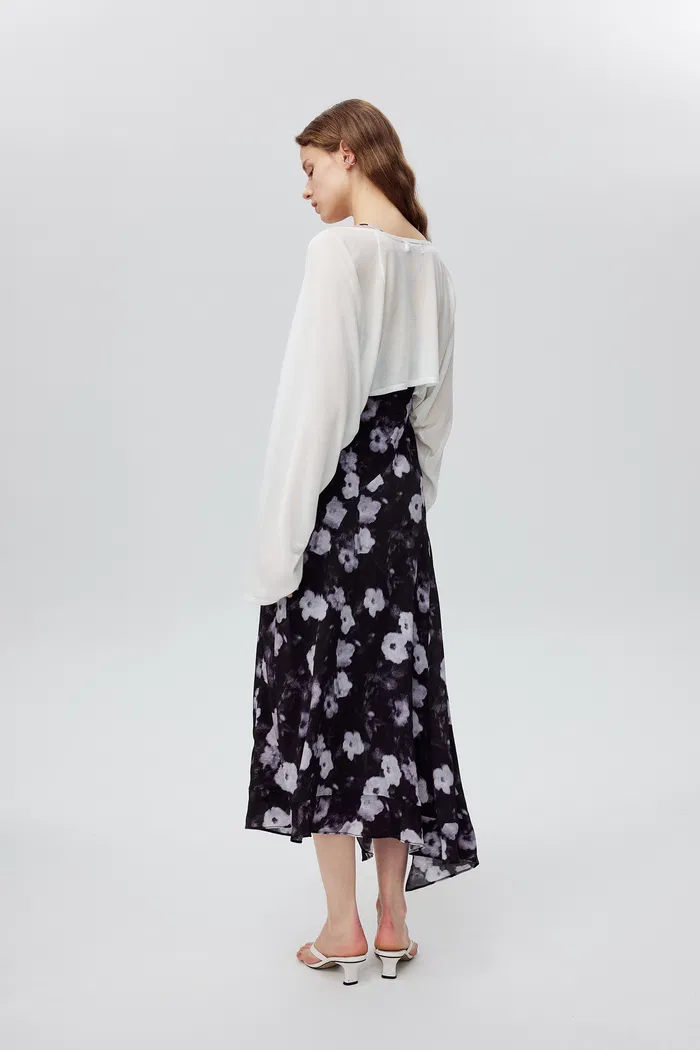 Shrug Semi Sheer Cardigan in Tencel Silk Knit - Image 4