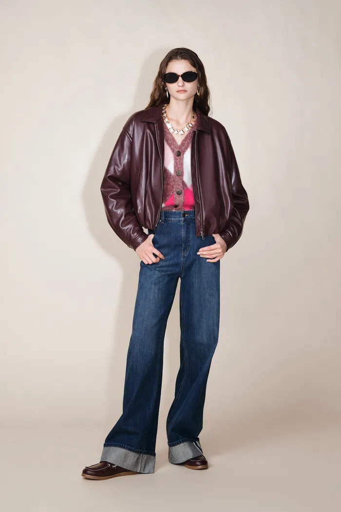 Sienna Bud Hem Quilted Leather Jacket in Protein Leather - Image 6