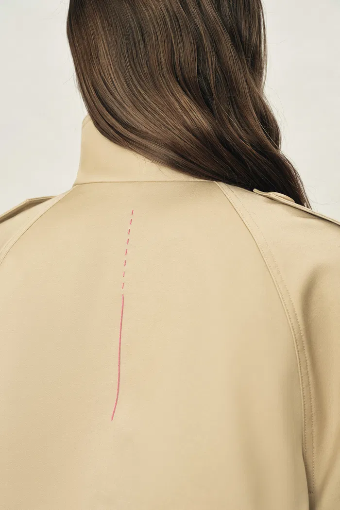 Sienna Convertible Belted Cropped Trench Coat In Lightweight Cotton - Image 6