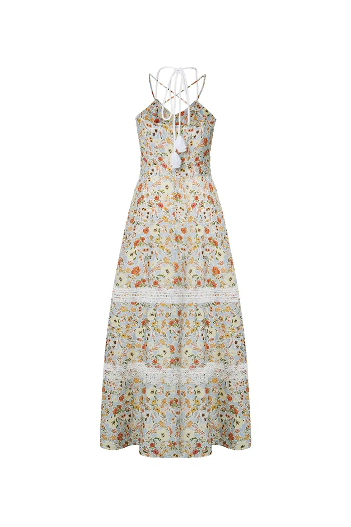 Sijia Flora Lace Dress in Tencel Linen - Image 11