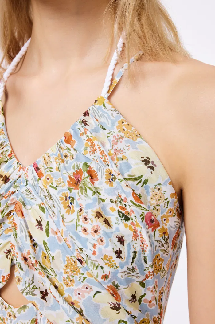 Sijia Flora Lace Dress in Tencel Linen - Image 6