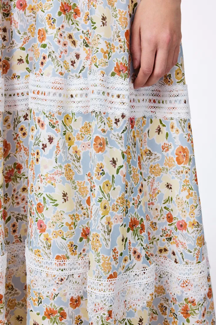 Sijia Flora Lace Dress in Tencel Linen - Image 8