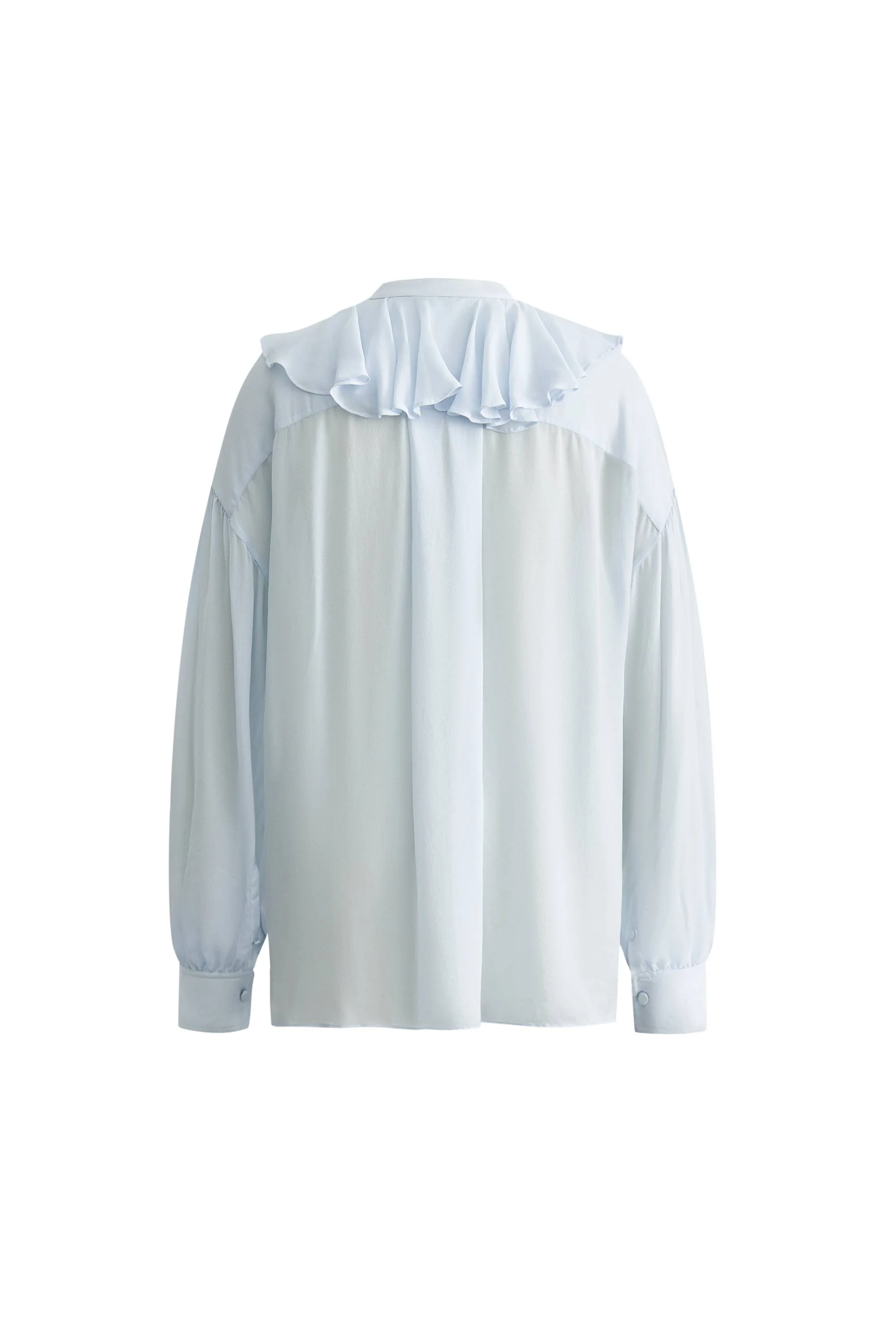 Sini Ruffle Shirt in Silk Canton Crepe - Image 12