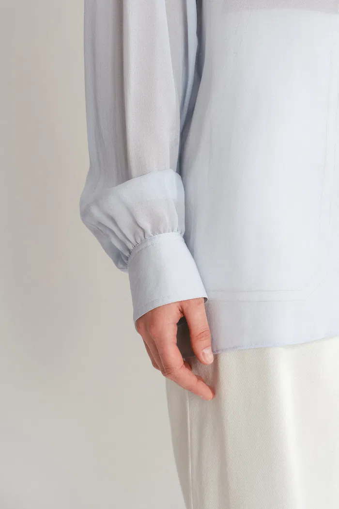 Sini Ruffle Shirt in Silk Canton Crepe - Image 9