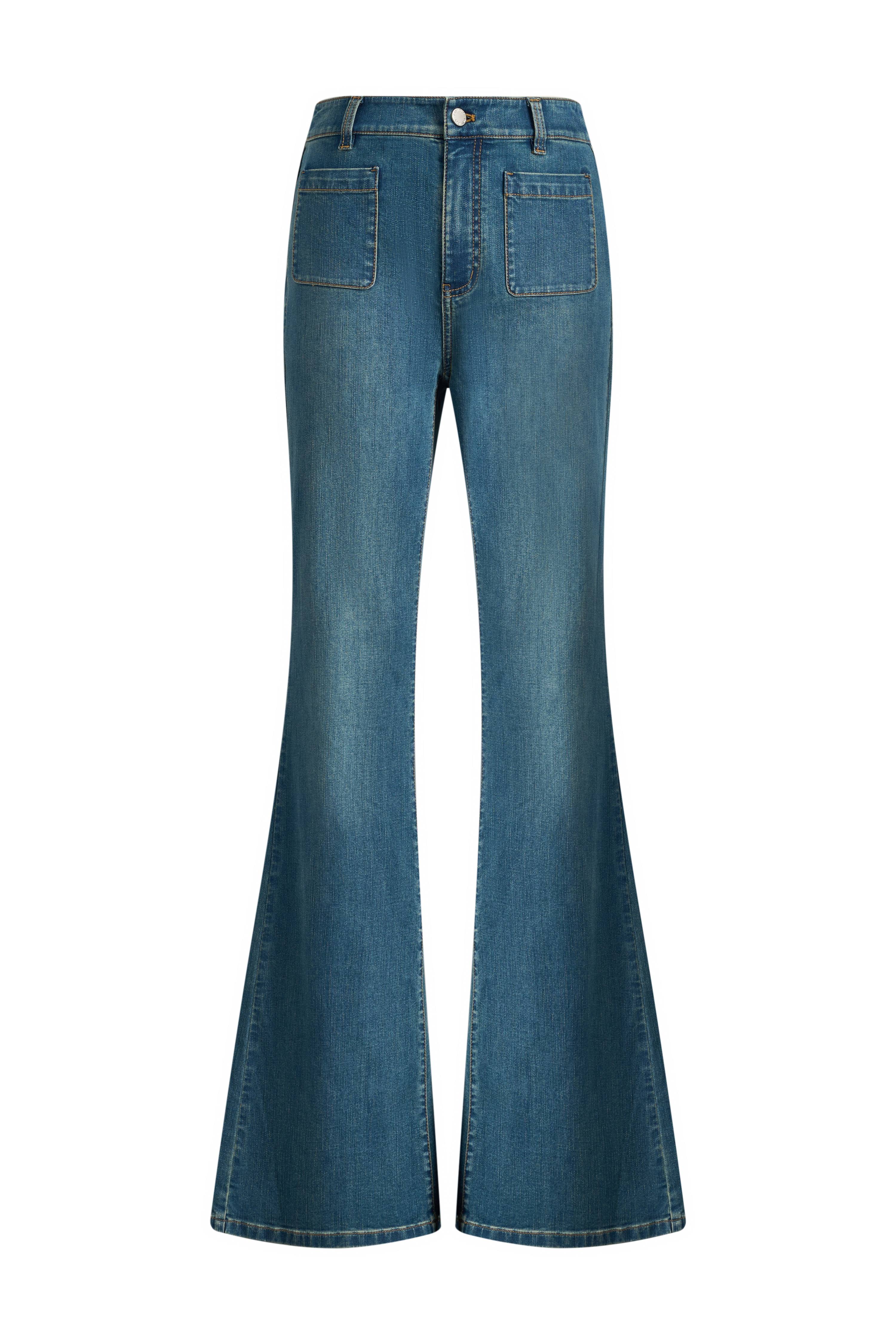 Sita French Style Denim Flare Jeans in Elastic Denim - Image 7