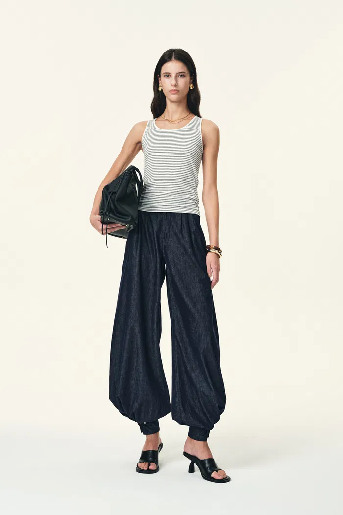 Skye Striped U Neck Racerback Tank Top in Soft Stretch Knit
