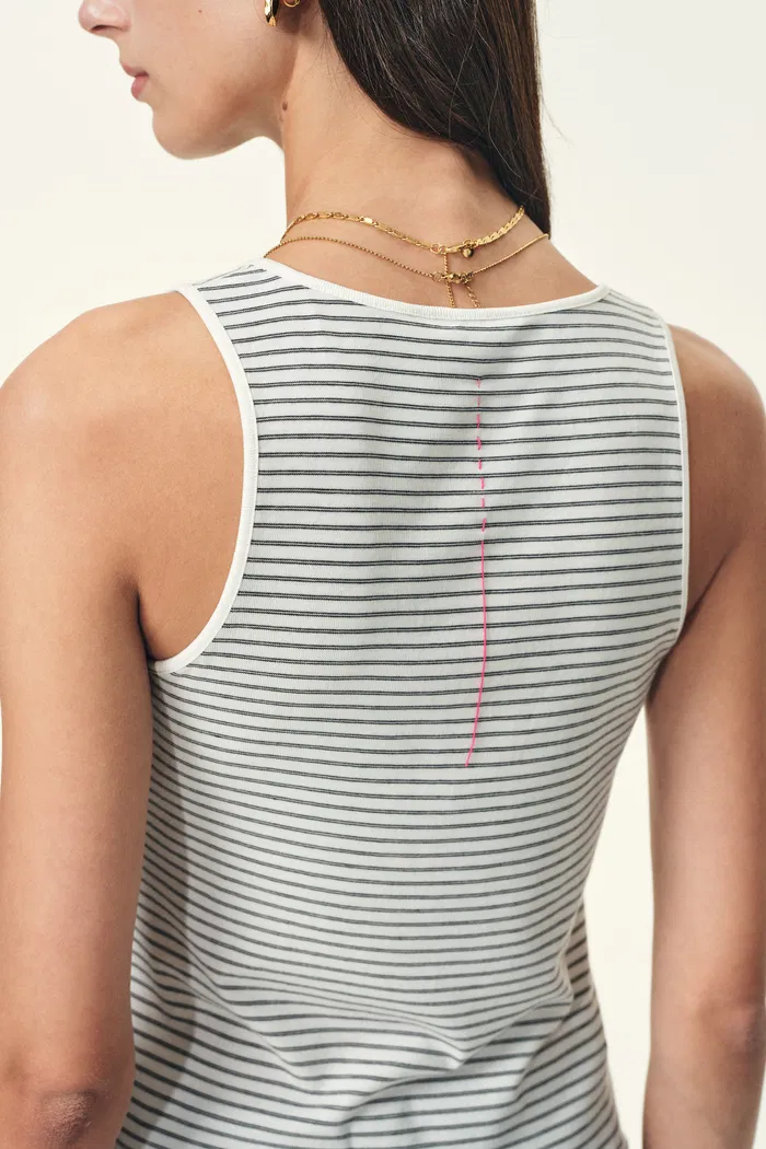 Skye Striped U Neck Racerback Tank Top in Soft Stretch Knit - Image 5