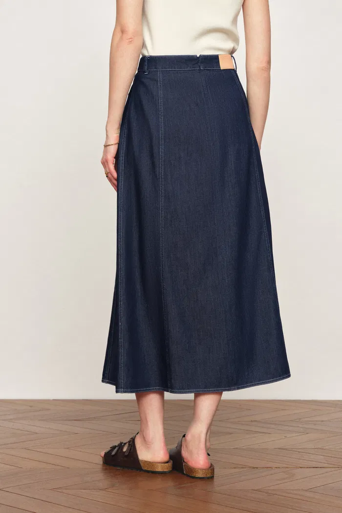 Sloane Tencel Denim Vest Top and Skirts Matching Set in Lightweight Cotton Denim - Image 7