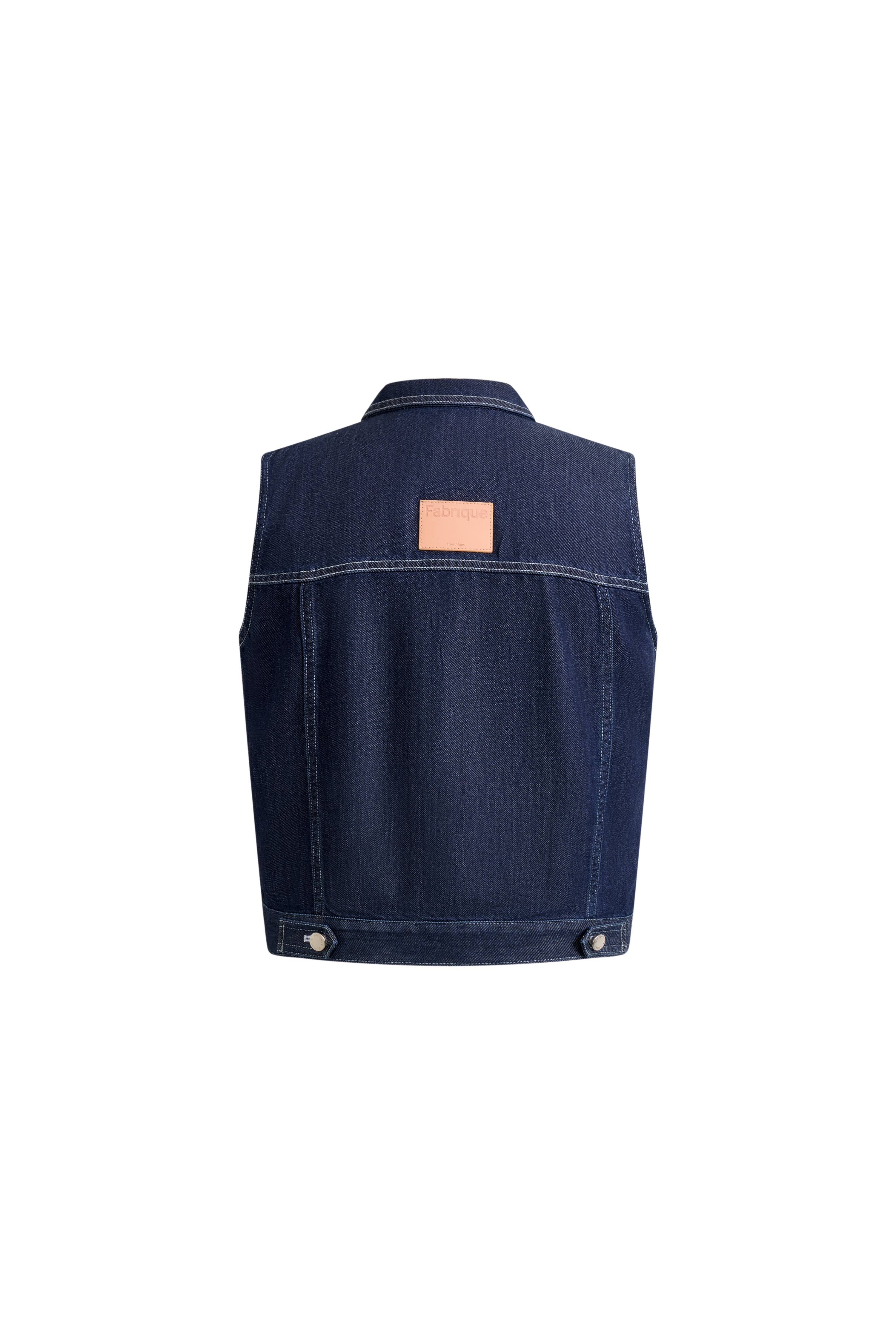 Sloane Tencel Denim Vest Top in Lightweight Cotton Denim - Image 8