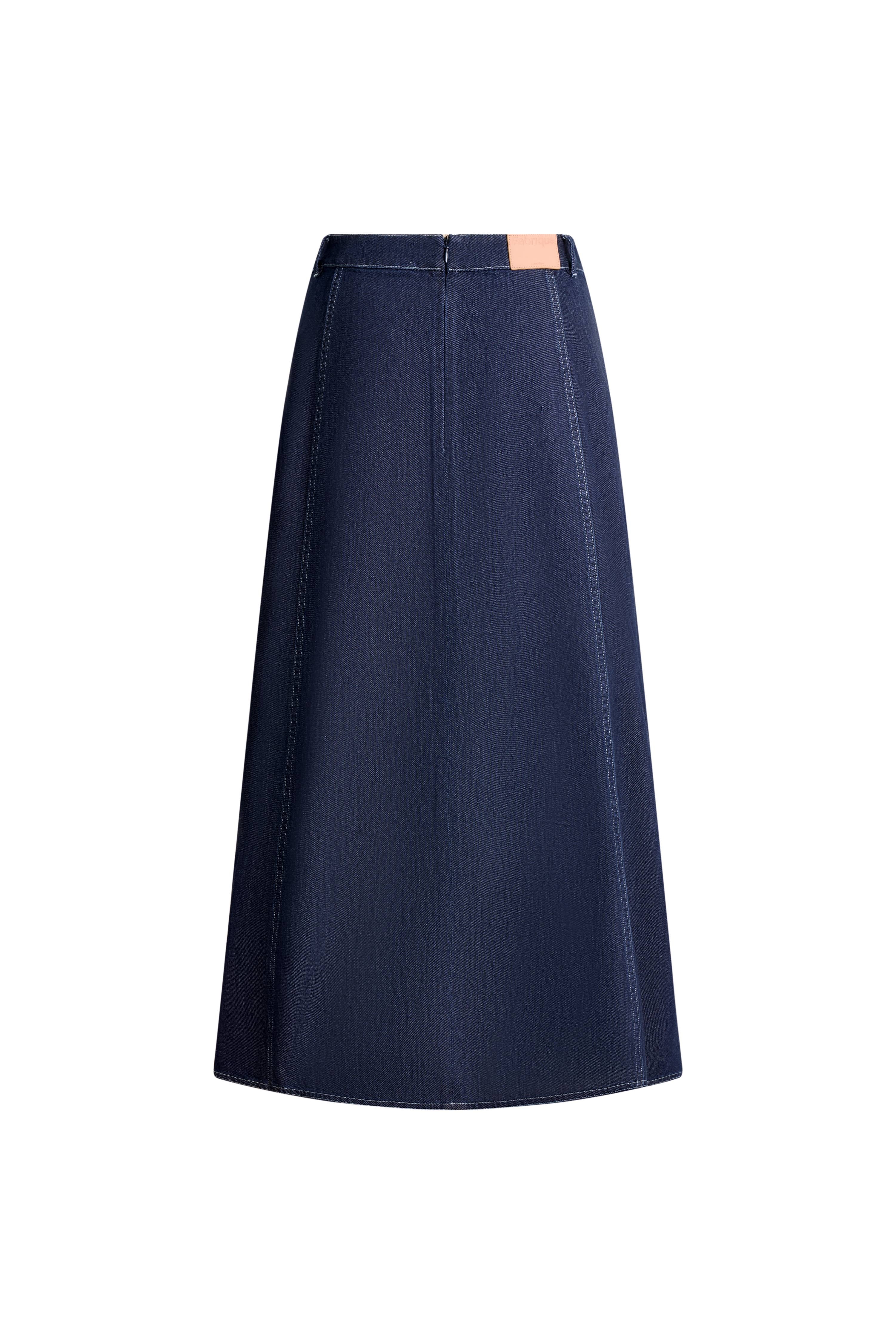 Sloane Tencel Midi Skirt in Lightweight Cotton Denim - Image 8