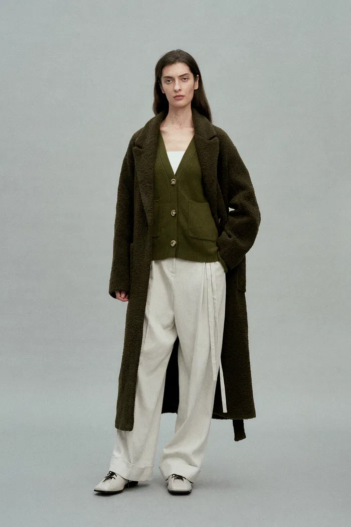 Sofia Double Pocket Cardigan in Merino-Cashmere Blend Knit - Image 2