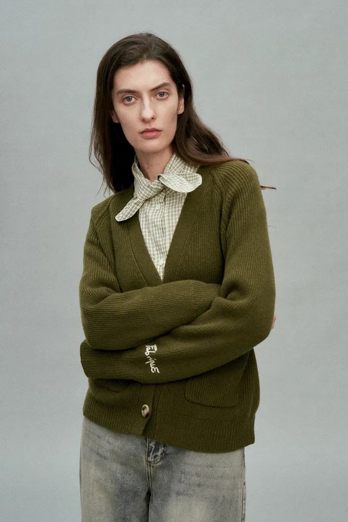 Sofia Double Pocket Cardigan in Merino-Cashmere Blend Knit - Image 6