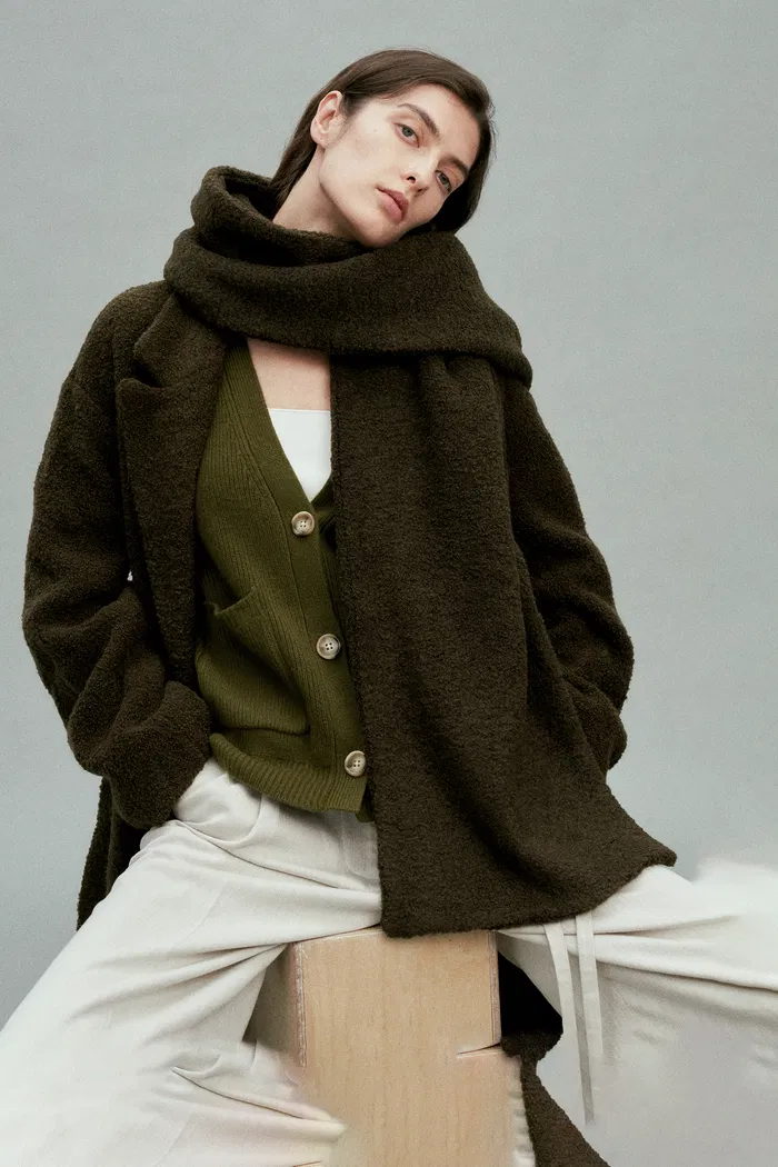 Sofia Double Pocket Cardigan in Merino-Cashmere Blend Knit - Image 7