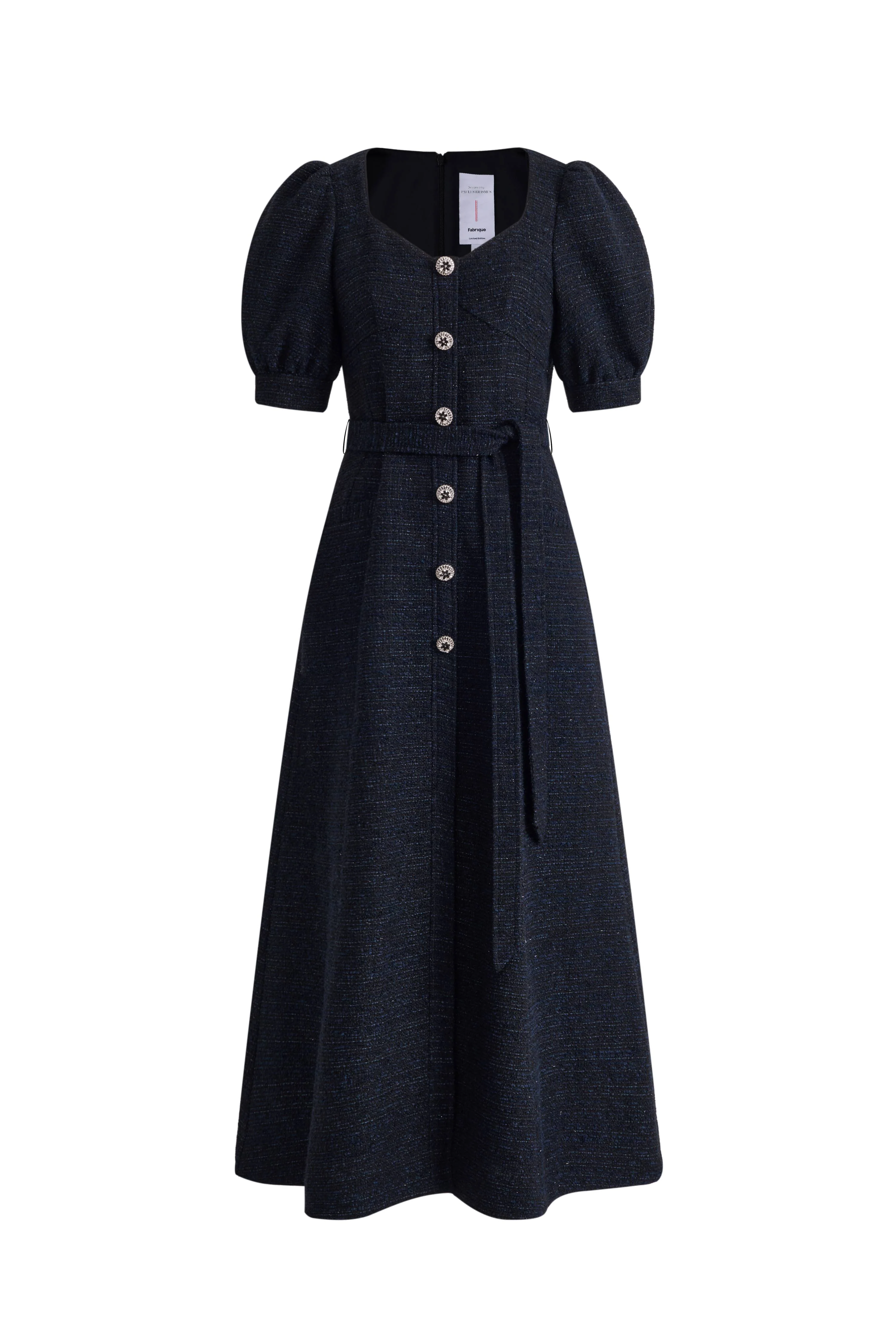Sofia Puffy Sleeves Maxi Dress in Lightweight Tweed Blend - Image 11