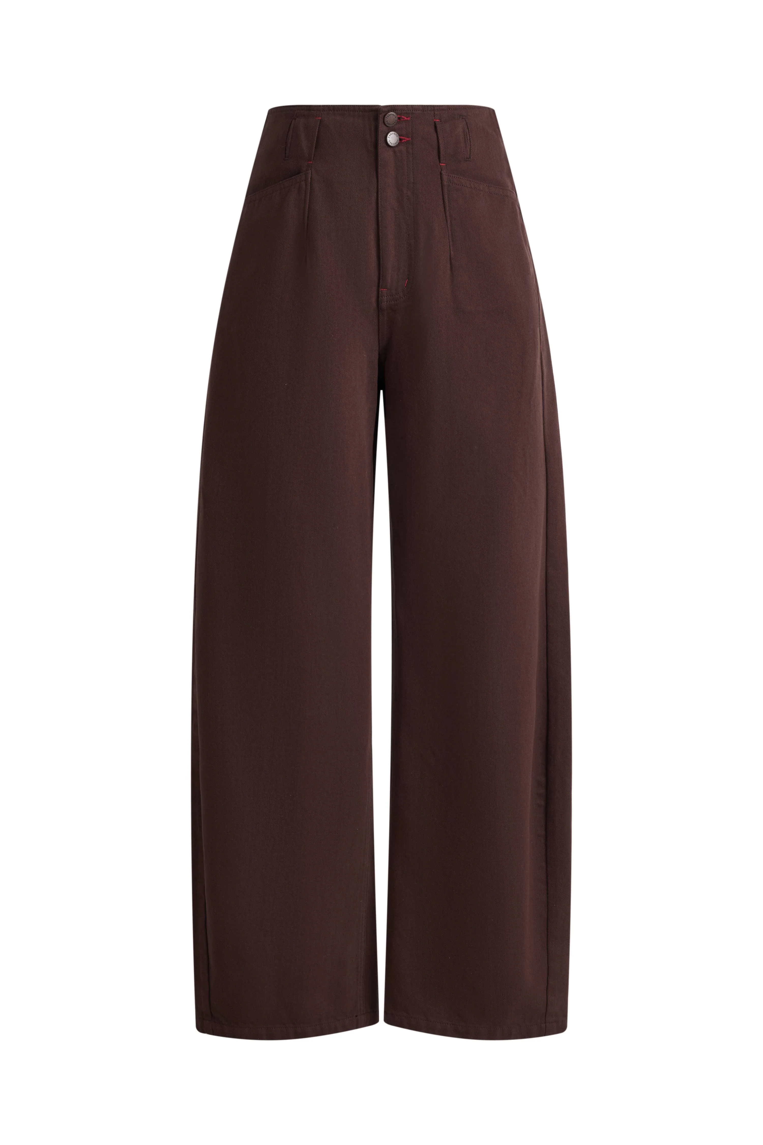 Soft Sculpture Contrast Stitch Curved Seam Jeans in Cotton Denim - Image 8