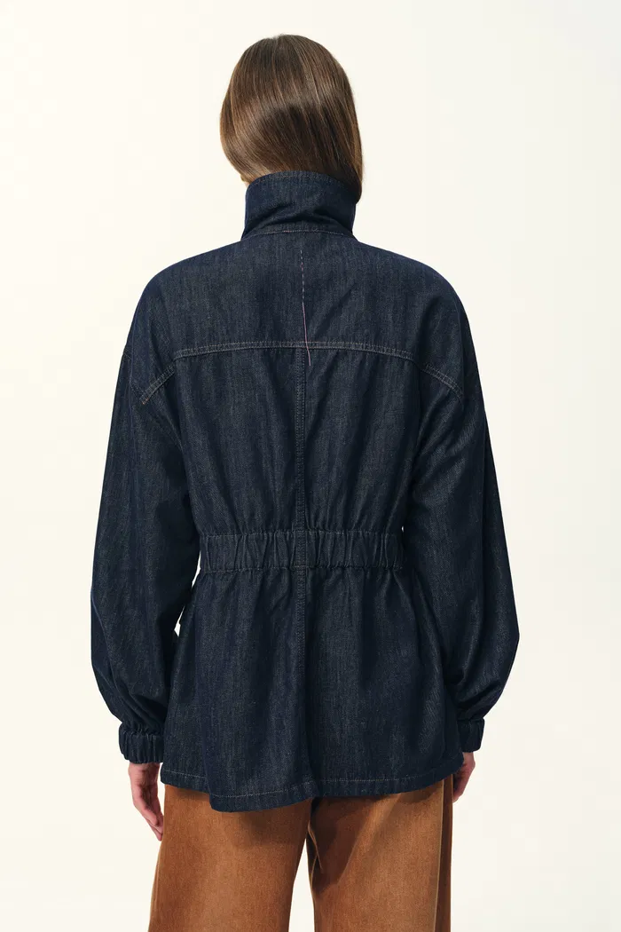 Solene Utility Style Fitted Jacket and Jeans Set in Hemp-Blend Denim - Image 5