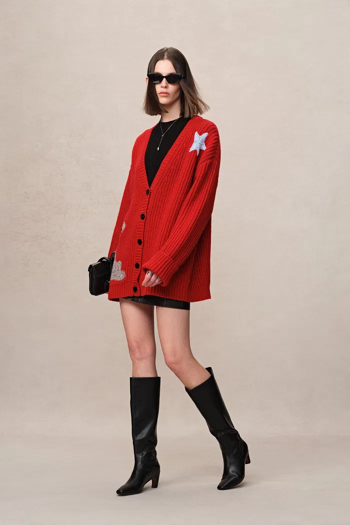 Star Lover Zodiac Cardigan in Chunky Merino Wool Knit - Image 5