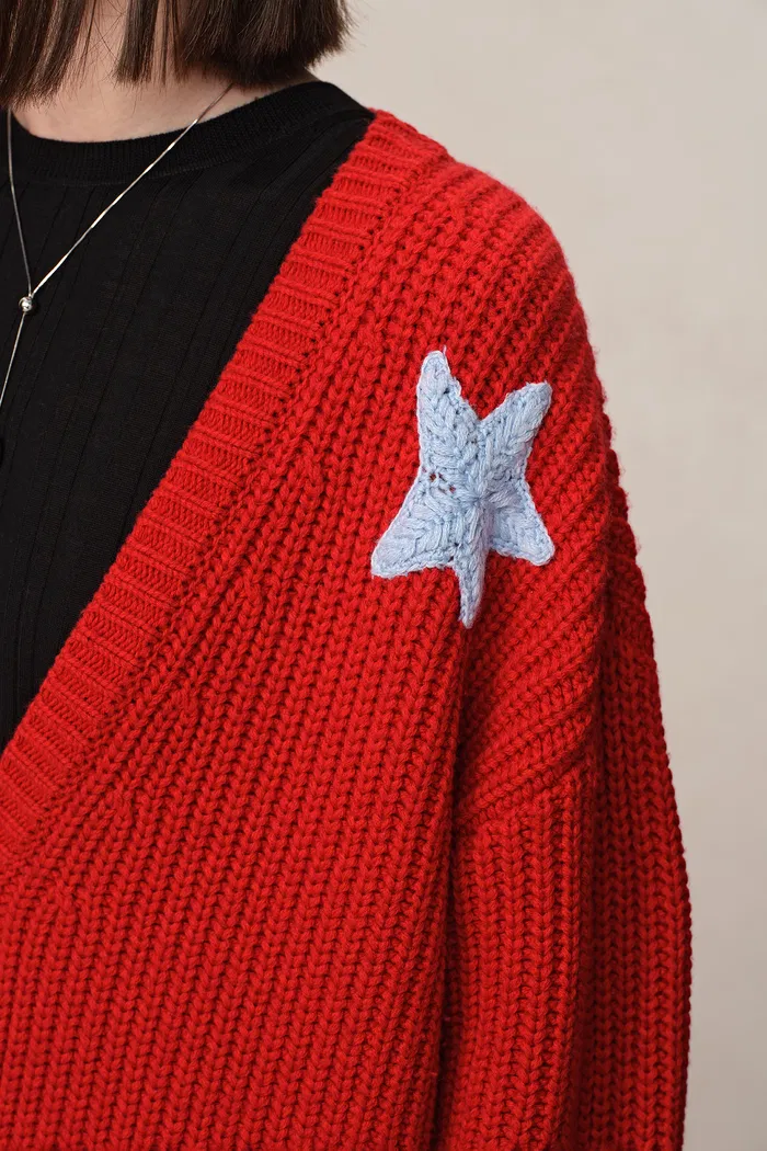 Star Lover Zodiac Cardigan in Chunky Merino Wool Knit - Image 8