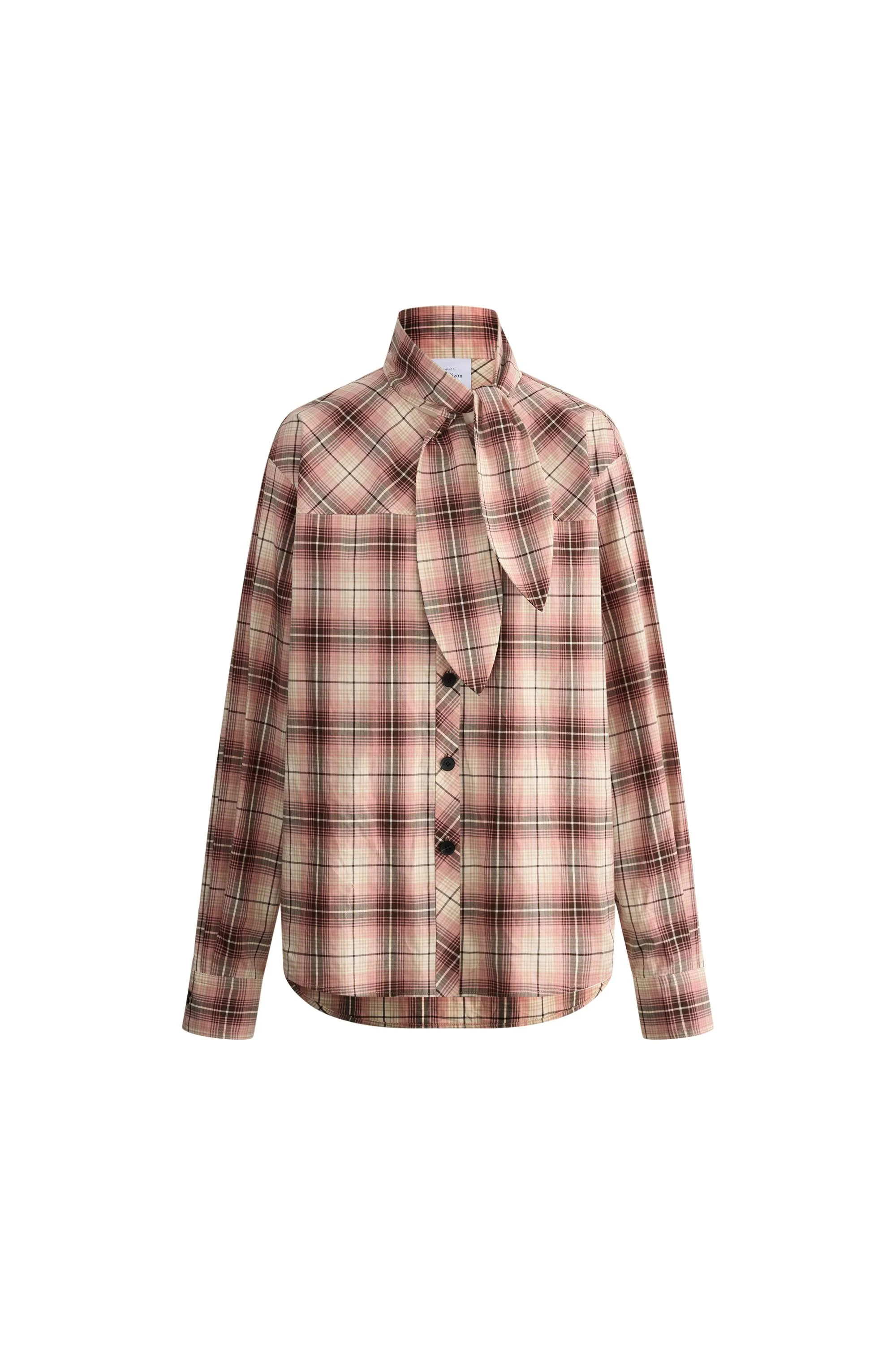 Stella Bunny Ear Collar Checkered Shirt in Cotton - Image 7
