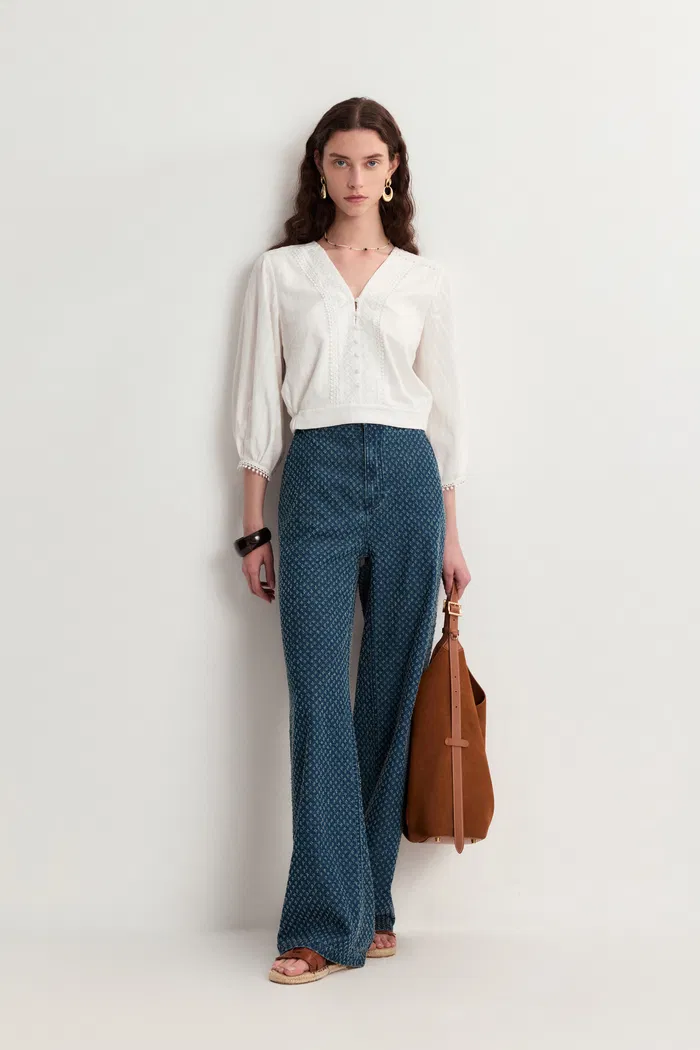 Sunny Wide Leg Jeans in Cotton Denim - Image 3