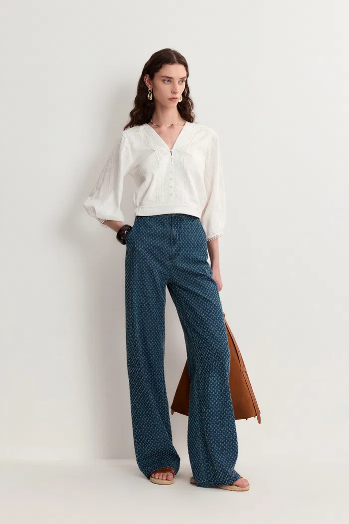Sunny Wide Leg Jeans in Cotton Denim - Image 5