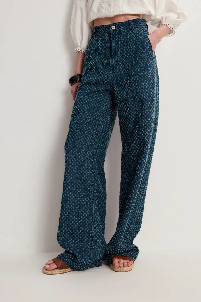 Sunny Wide Leg Jeans in Cotton Denim - Image 6