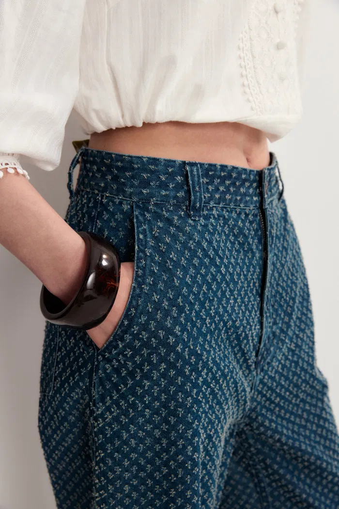 Sunny Wide Leg Jeans in Cotton Denim - Image 8
