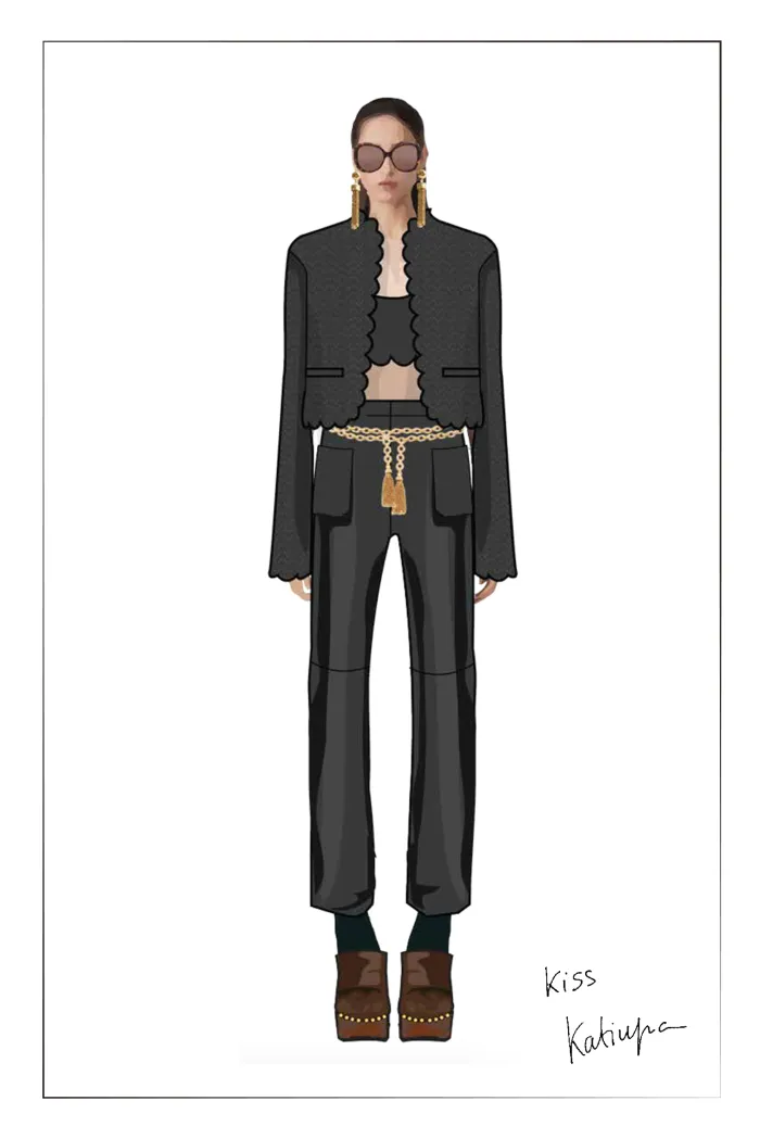 Susan Knee Seams Cropped Flared Faux Pants in Non Animal leather - Image 7