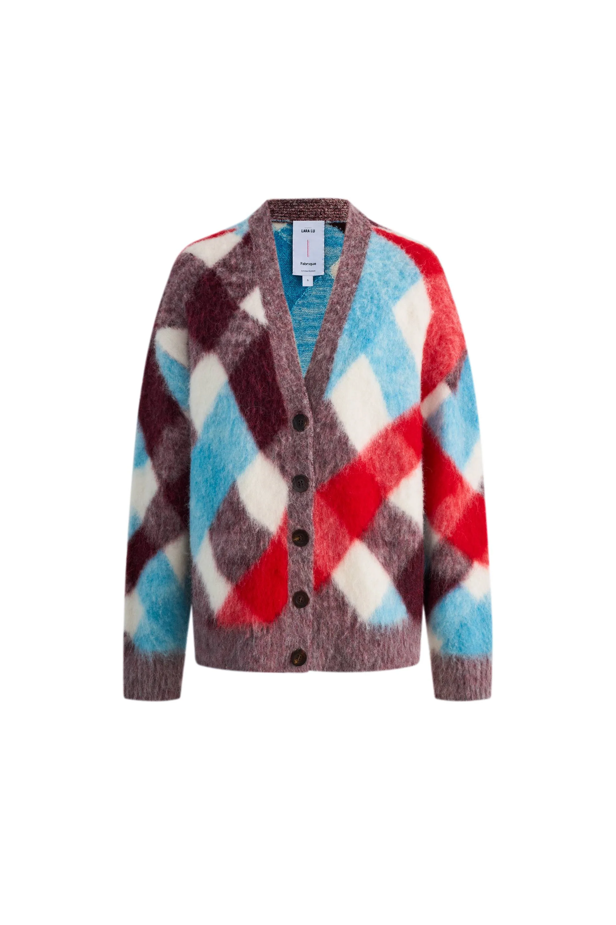 Svala Twisted Plaid Cropped Cardigan in Wool Alpaca Blend - Image 10