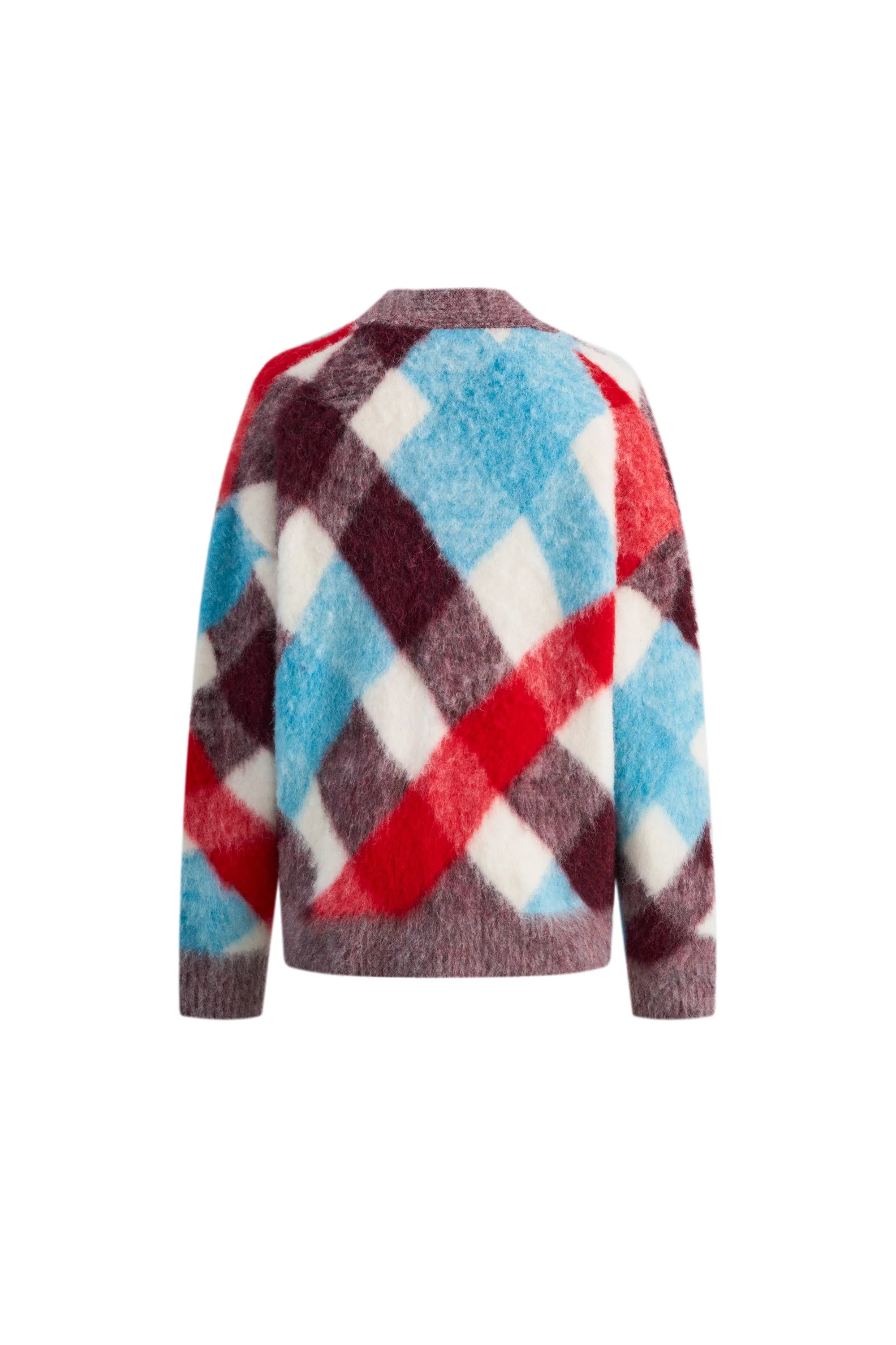 Svala Twisted Plaid Cropped Cardigan in Wool Alpaca Blend - Image 11