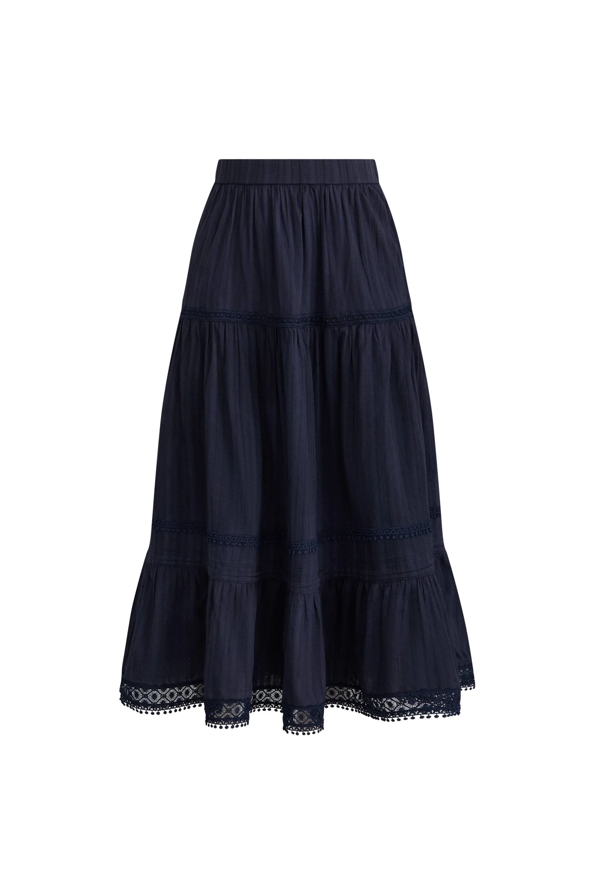 Sybilla Tiered Openwork Maxi Skirt in Cotton - Image 10