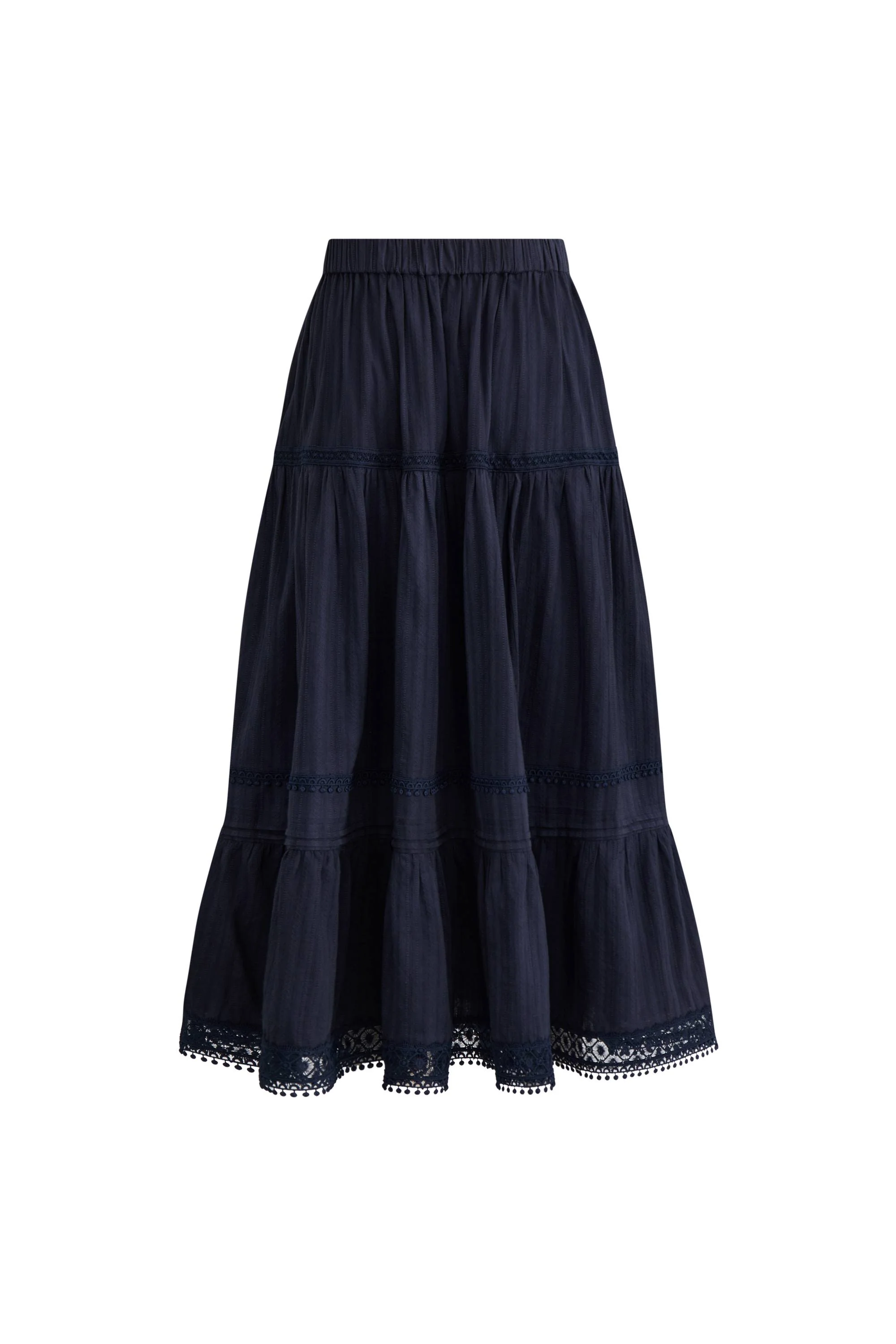 Sybilla Tiered Openwork Maxi Skirt in Cotton - Image 11